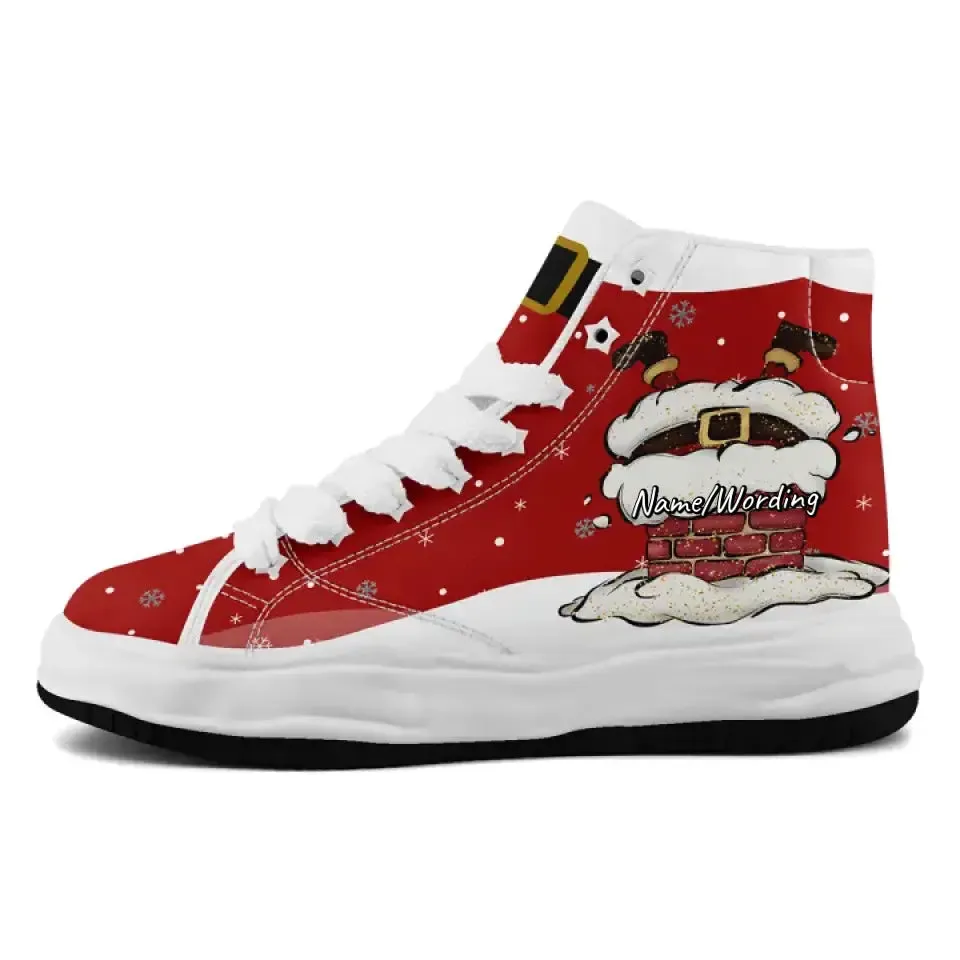 Personalized Santa Sneakers, Custom Christmas Shoes, Canvas and Hightop Shoes, Unique Gift for Christmas