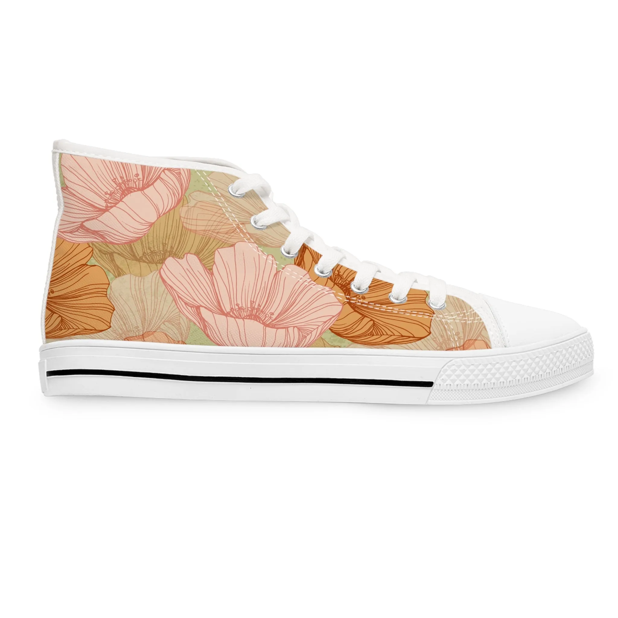 Poppy Field Flowers Women's High Top Sneakers