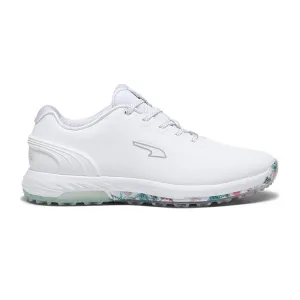 PUMA ALPHACAT Nitro Lace Men's Spikeless Shoes (White/Green/Pink)