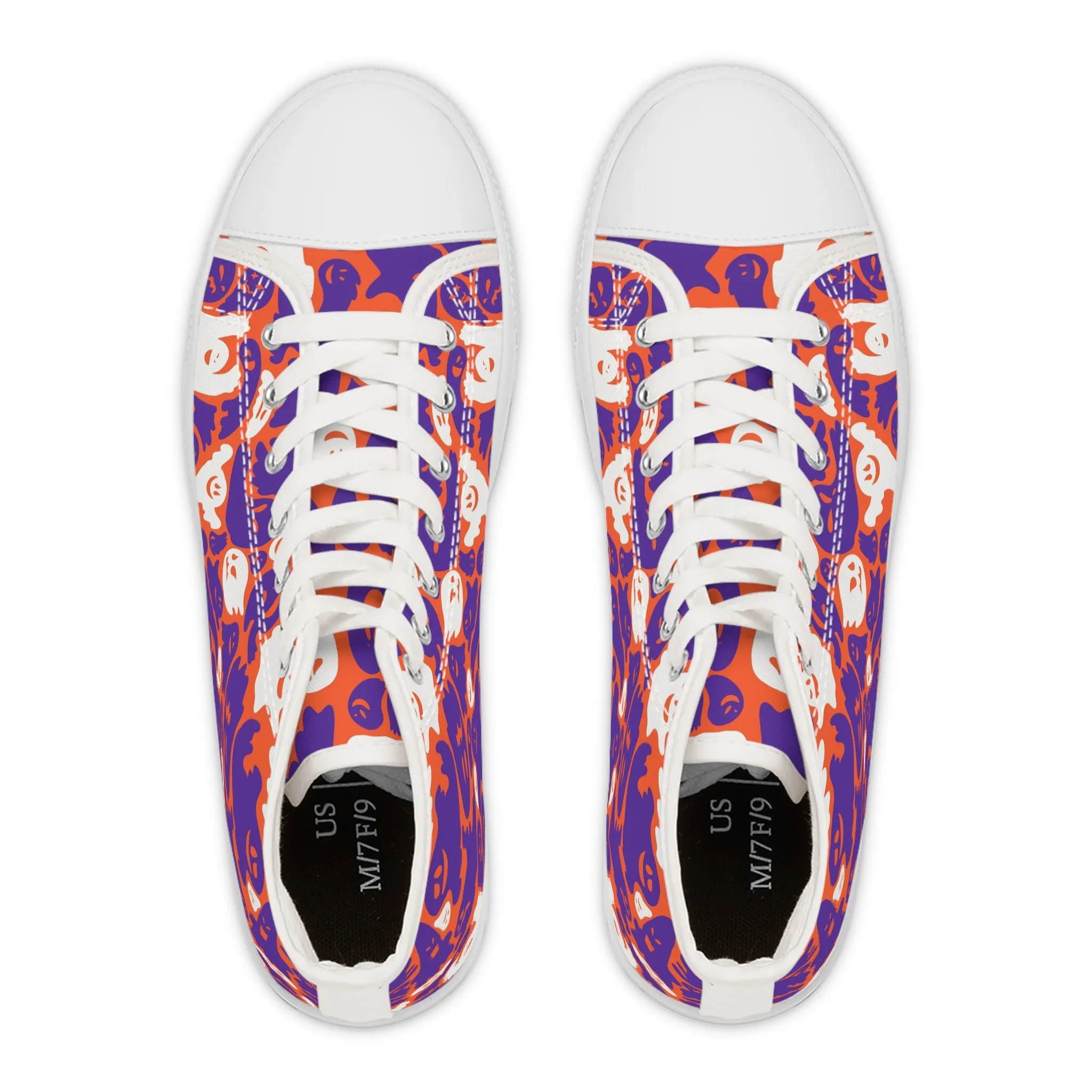 Purple and White Ghosts Women's High Top Sneakers