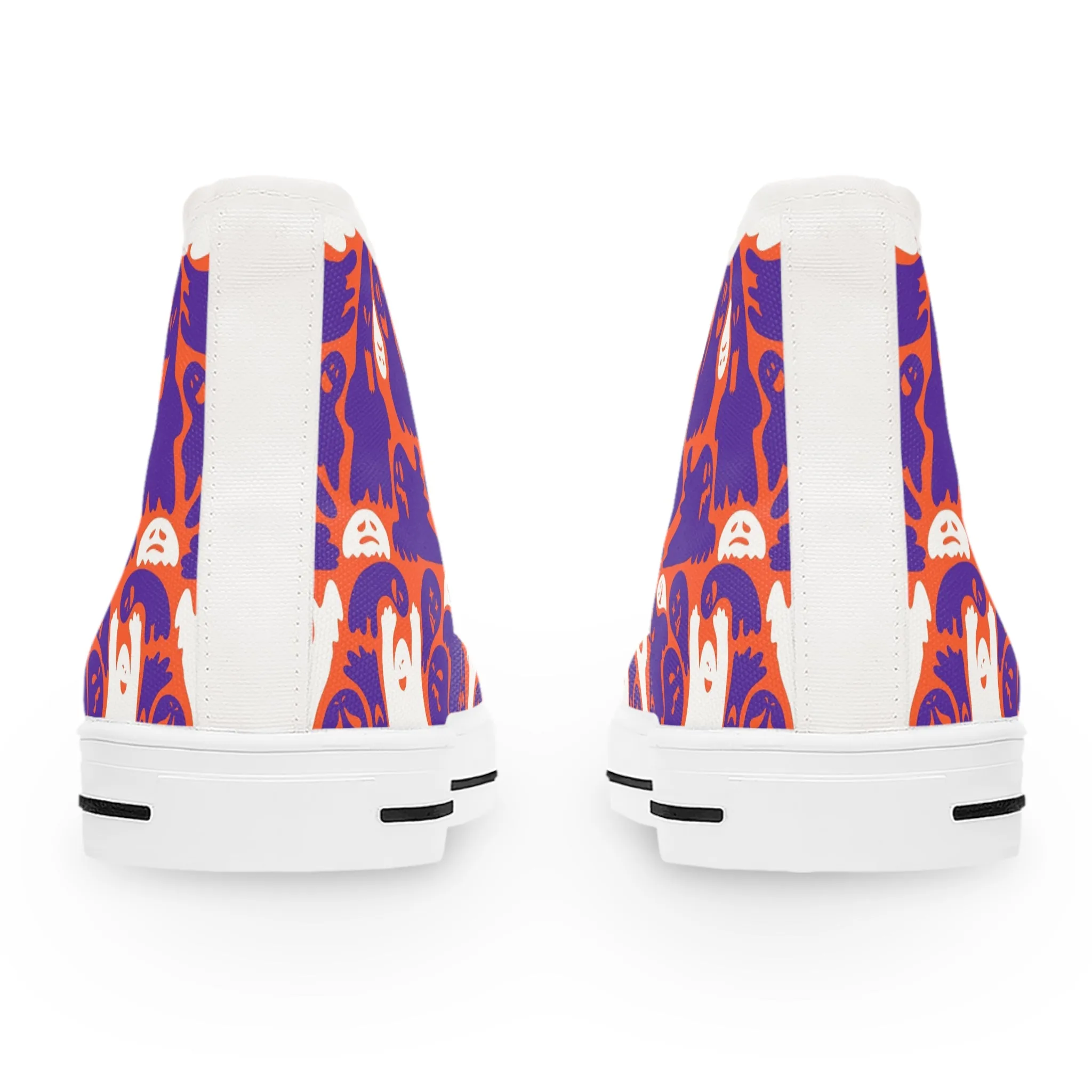 Purple and White Ghosts Women's High Top Sneakers