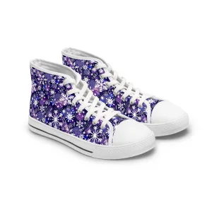 Purple Snowflakes Women's High Top Sneakers