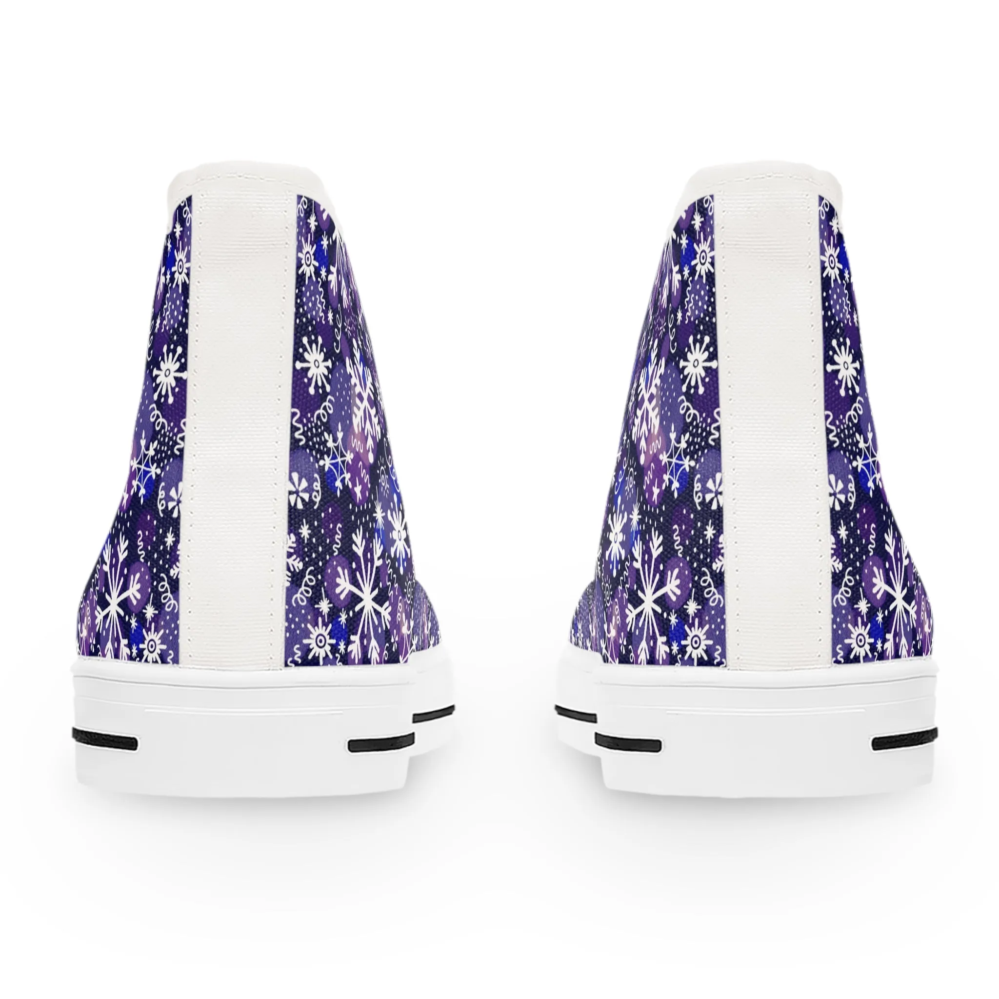 Purple Snowflakes Women's High Top Sneakers