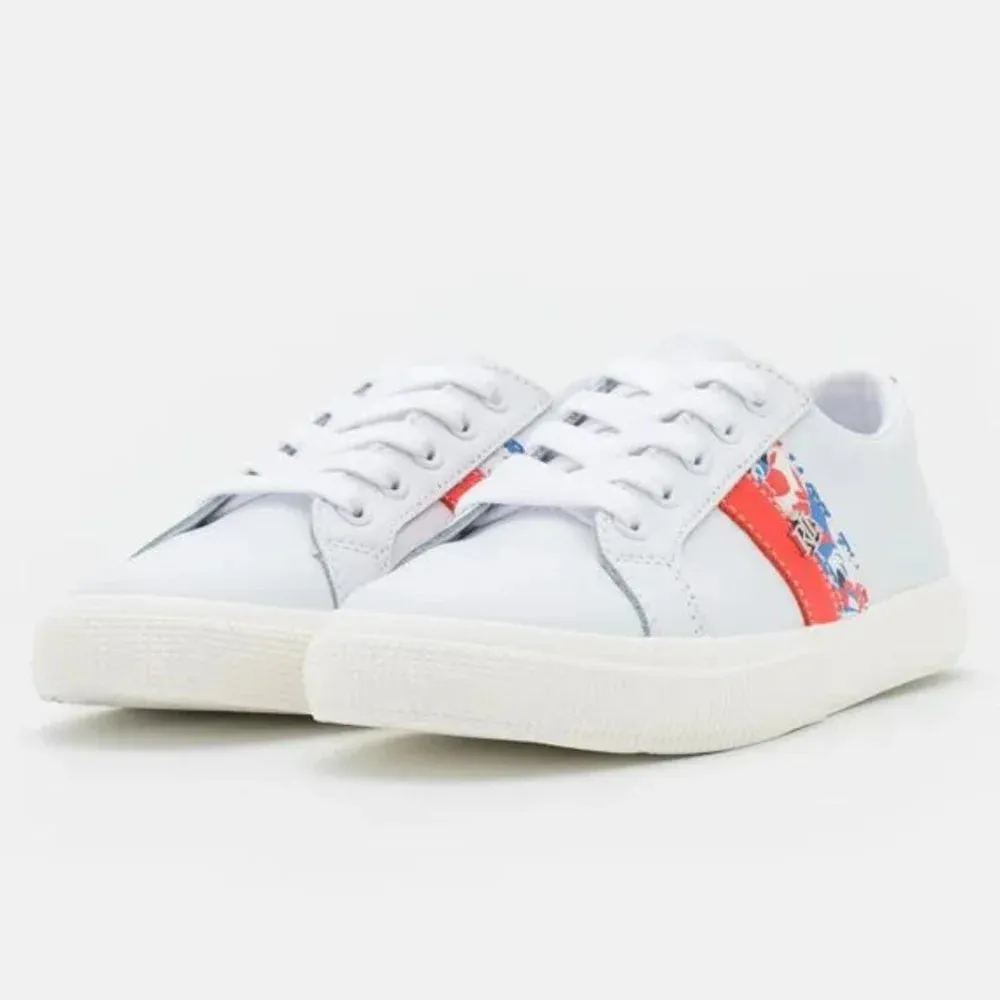 Ralph Lauren Janson Action Leather Sneaker Women - WHTFLW