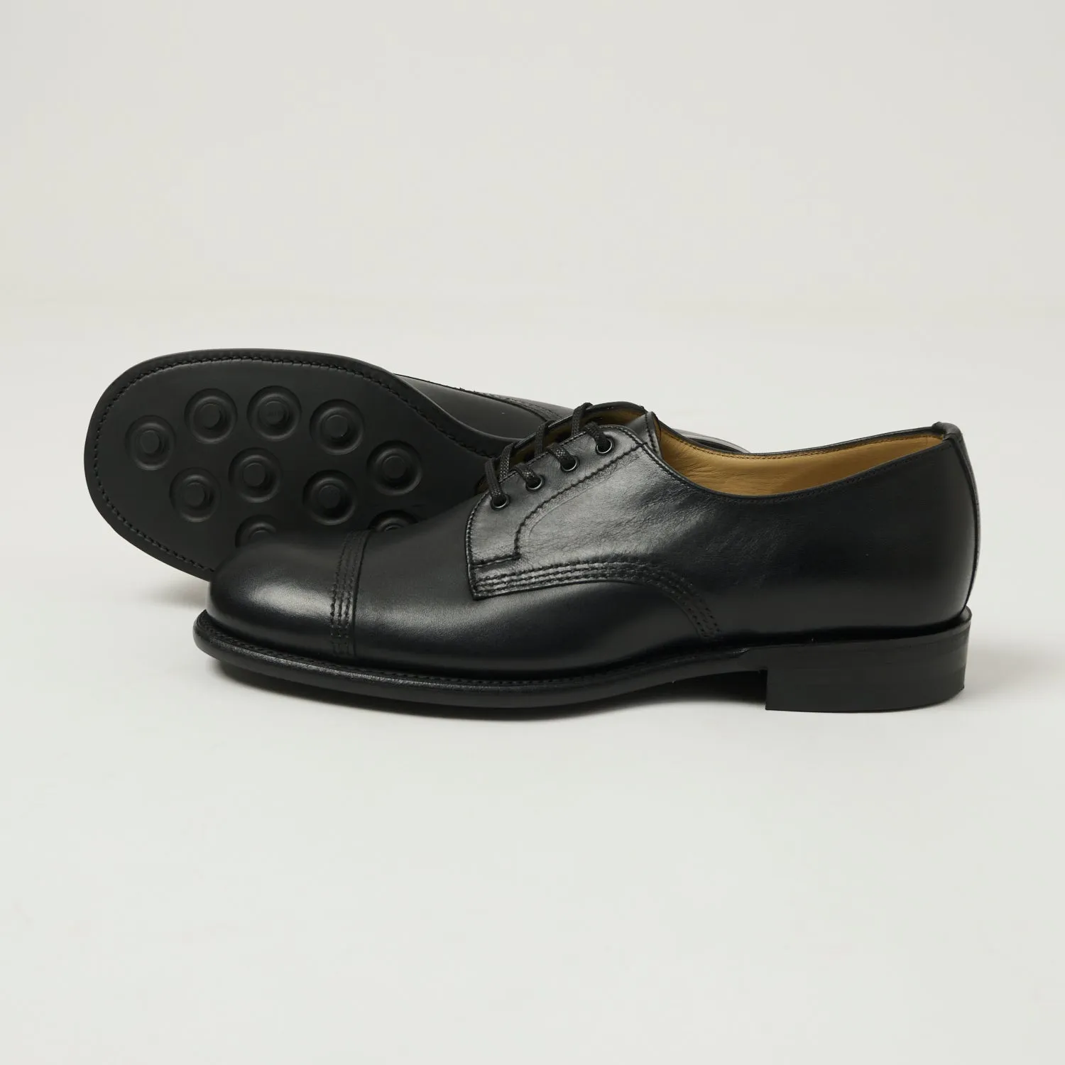 Sanders Derby Shoe - Black Waxy