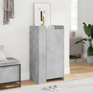 Shoe Cabinet Concrete Grey 52x37.5x100 cm Engineered Wood