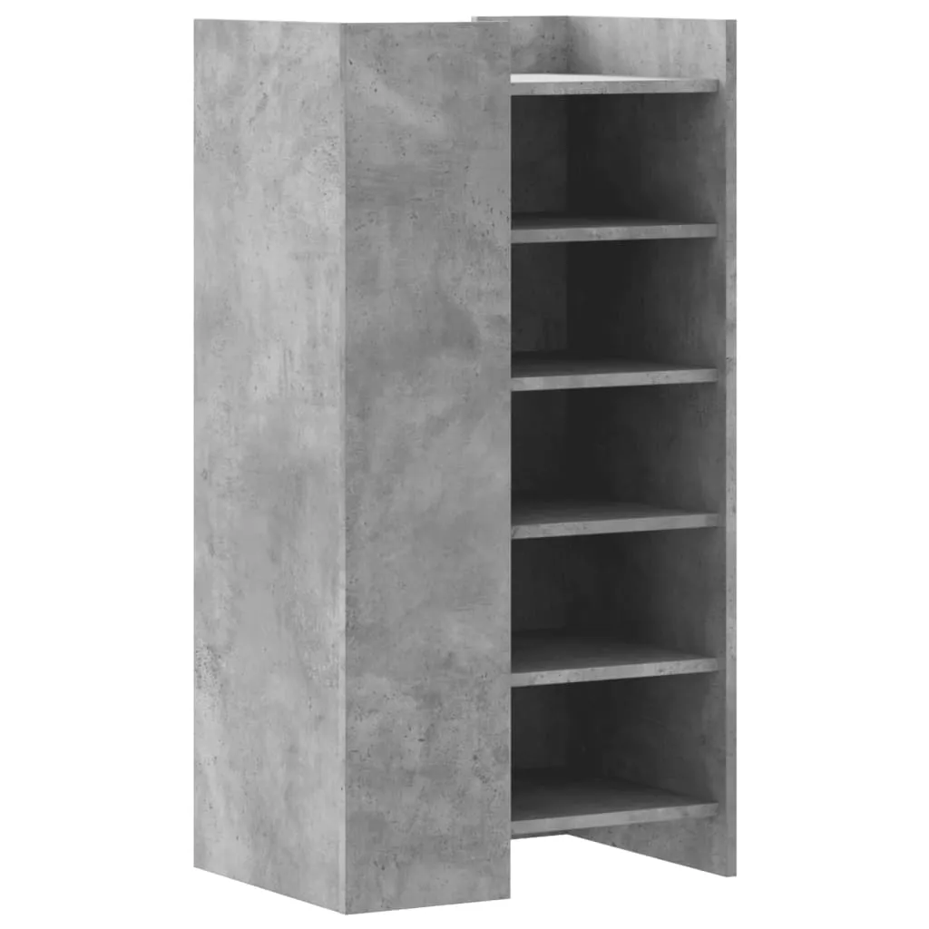 Shoe Cabinet Concrete Grey 52x37.5x100 cm Engineered Wood