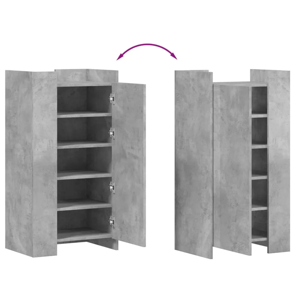 Shoe Cabinet Concrete Grey 52x37.5x100 cm Engineered Wood