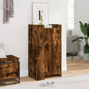 Shoe Cabinet Smoked Oak 52x37.5x100 cm Engineered Wood