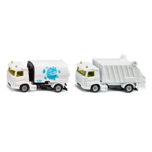 Siku municipal set sweeper and garbage truck