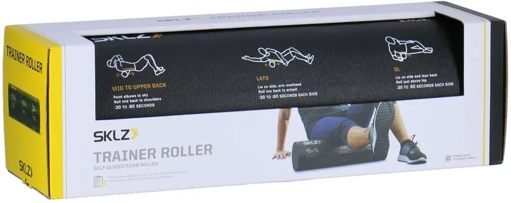 SKLZ 20-Inch Memory Foam Trainer Roller with Self-Guided Rolling Illustrations