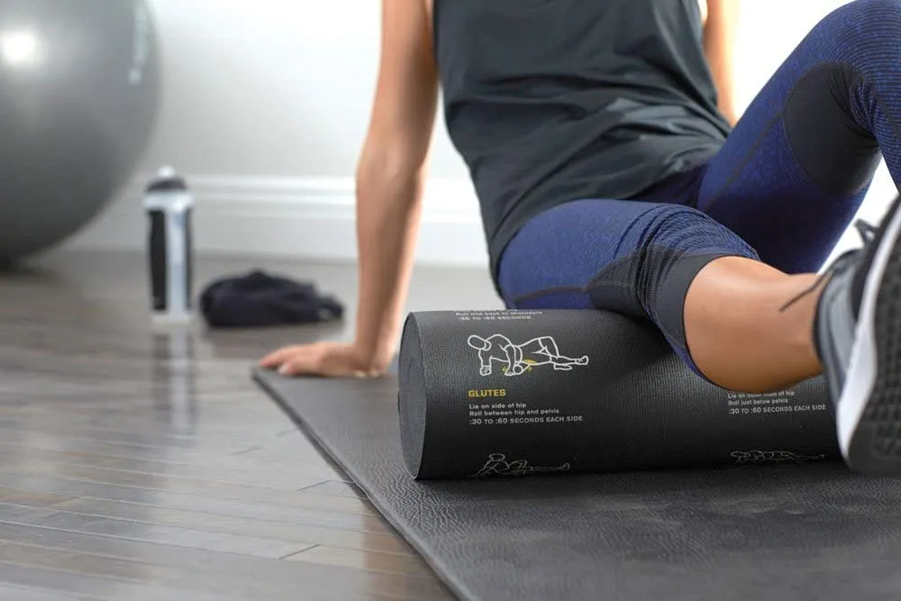 SKLZ 20-Inch Memory Foam Trainer Roller with Self-Guided Rolling Illustrations