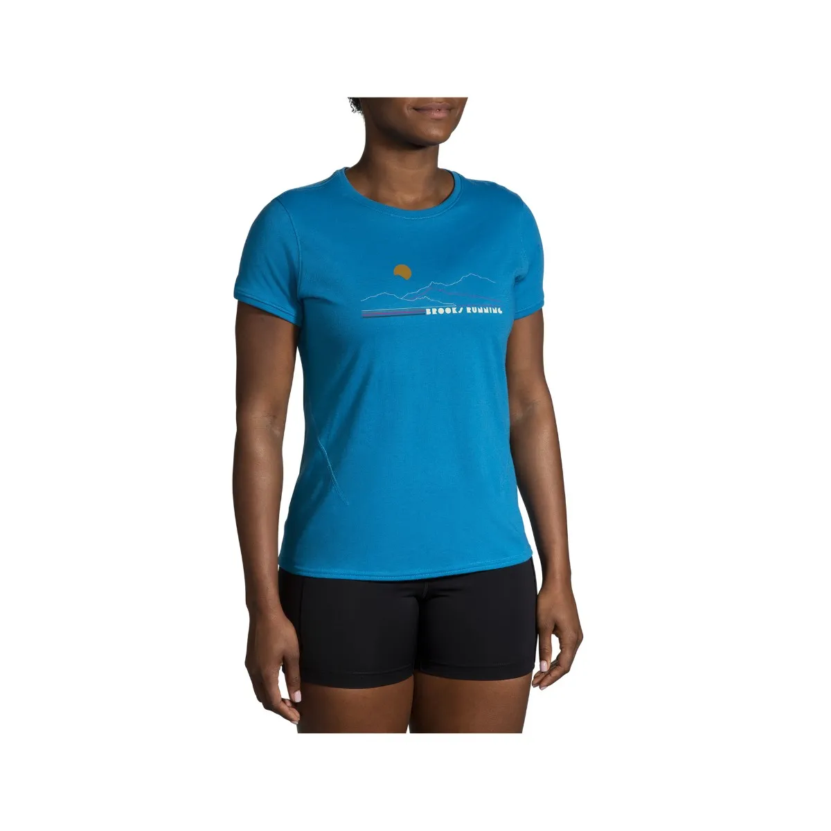 T-Shirt Brooks Distance 2.0 Short Sleeve Blue Women's