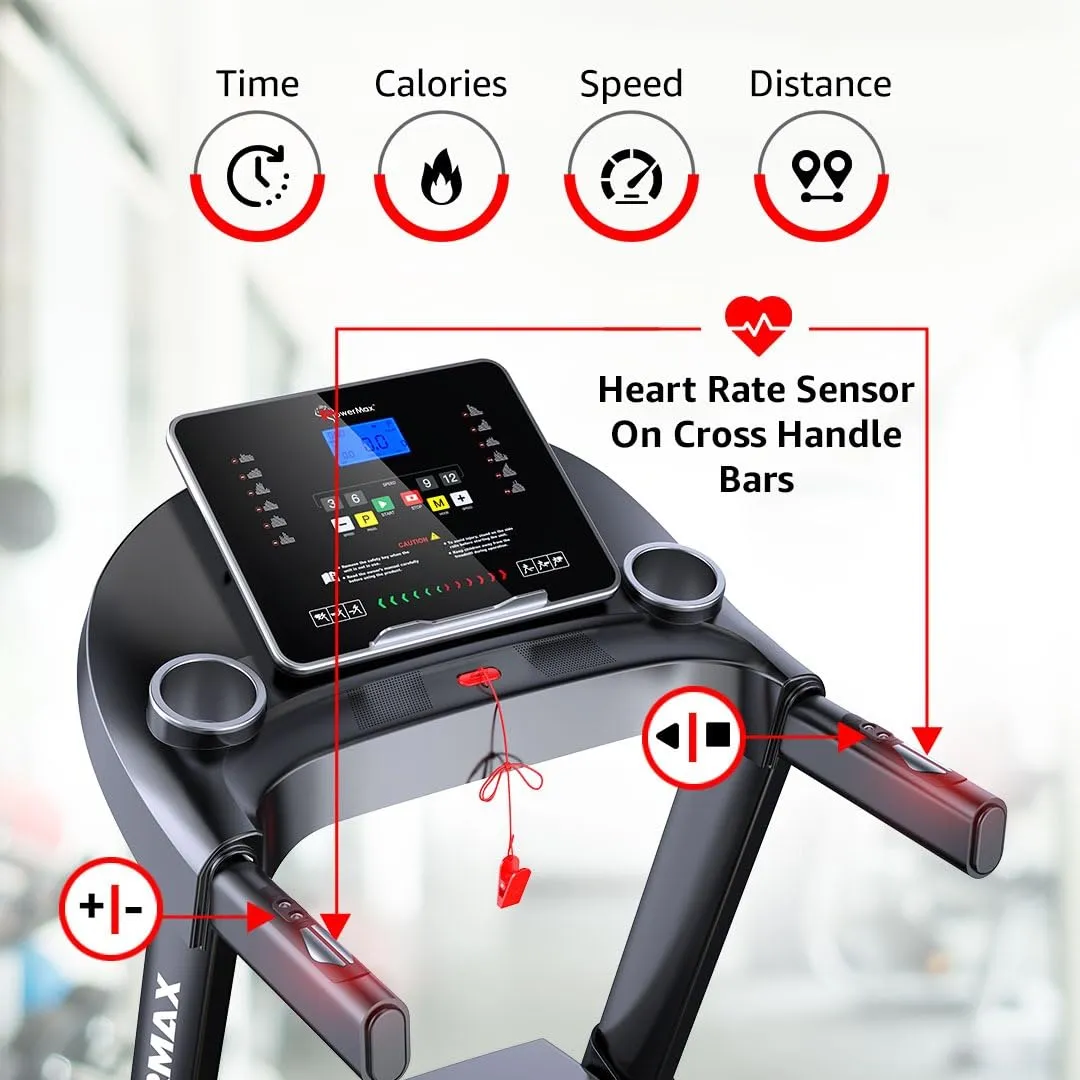 TDM-96 (2.5HP) Motorised Foldable Treadmill for Home Use?Manual Incline Machine | Speed: 12kmph | Max User Weight: 100kg | Preset Workout Programs | MP3?Free (DIY) Installation Assistance