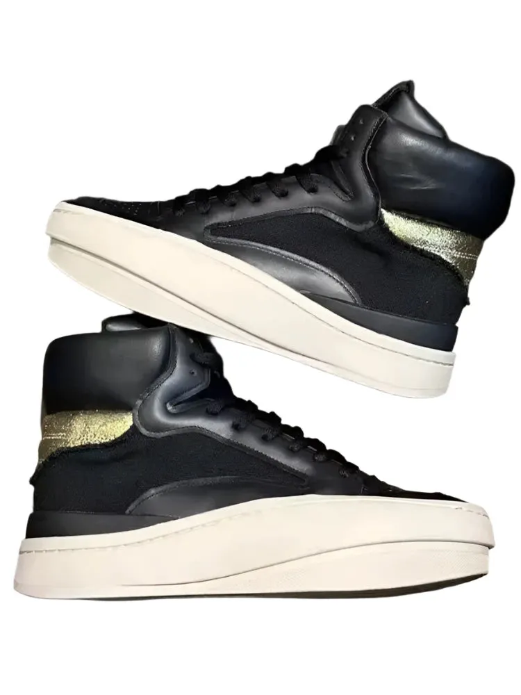 TEEK - Mens Spliced Canvas Genuine Leather High Top Sneakers