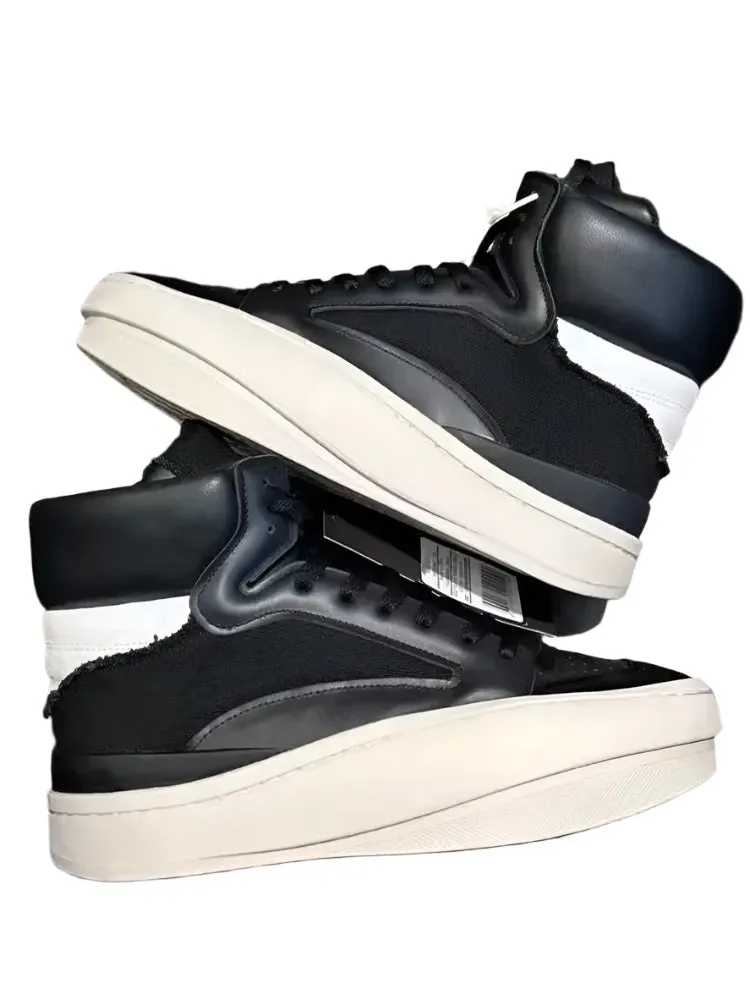 TEEK - Mens Spliced Canvas Genuine Leather High Top Sneakers