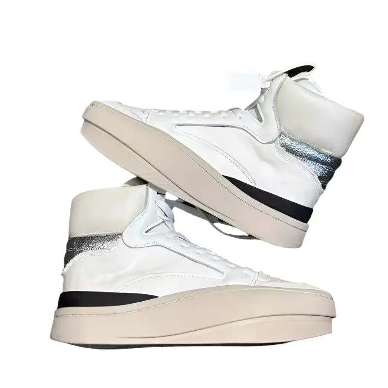 TEEK - Mens Spliced Canvas Genuine Leather High Top Sneakers