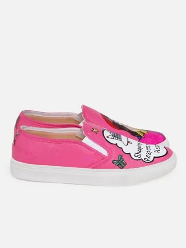 THE QUIRKY NAARI Shopaholic Slipons Stylishly Playful Fit | Pink | 8 UK