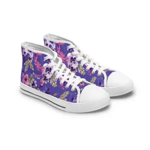 Tropical Leaf Burst Women's High Top Sneakers