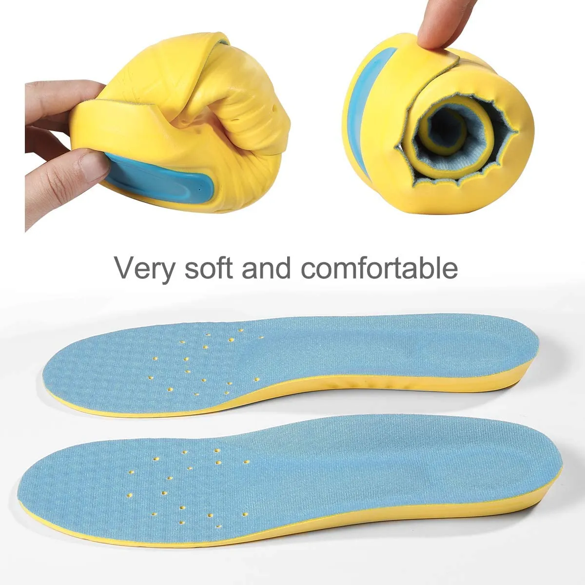 Uisui | Shoes Inserts | Memory Foam Insoles | Shock Absorption | Pain Relief Plantar Fasciitis Arch Supports Breathable PU Sports Feet