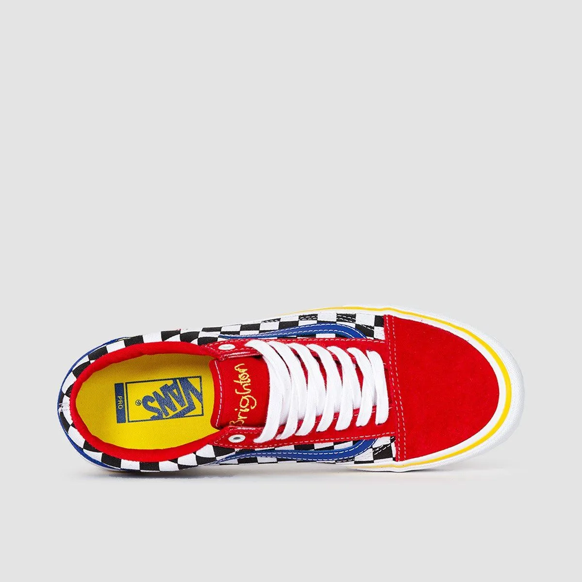 Vans Old Skool Pro Shoes - Brighton Zeuner Red/Checker/Blue