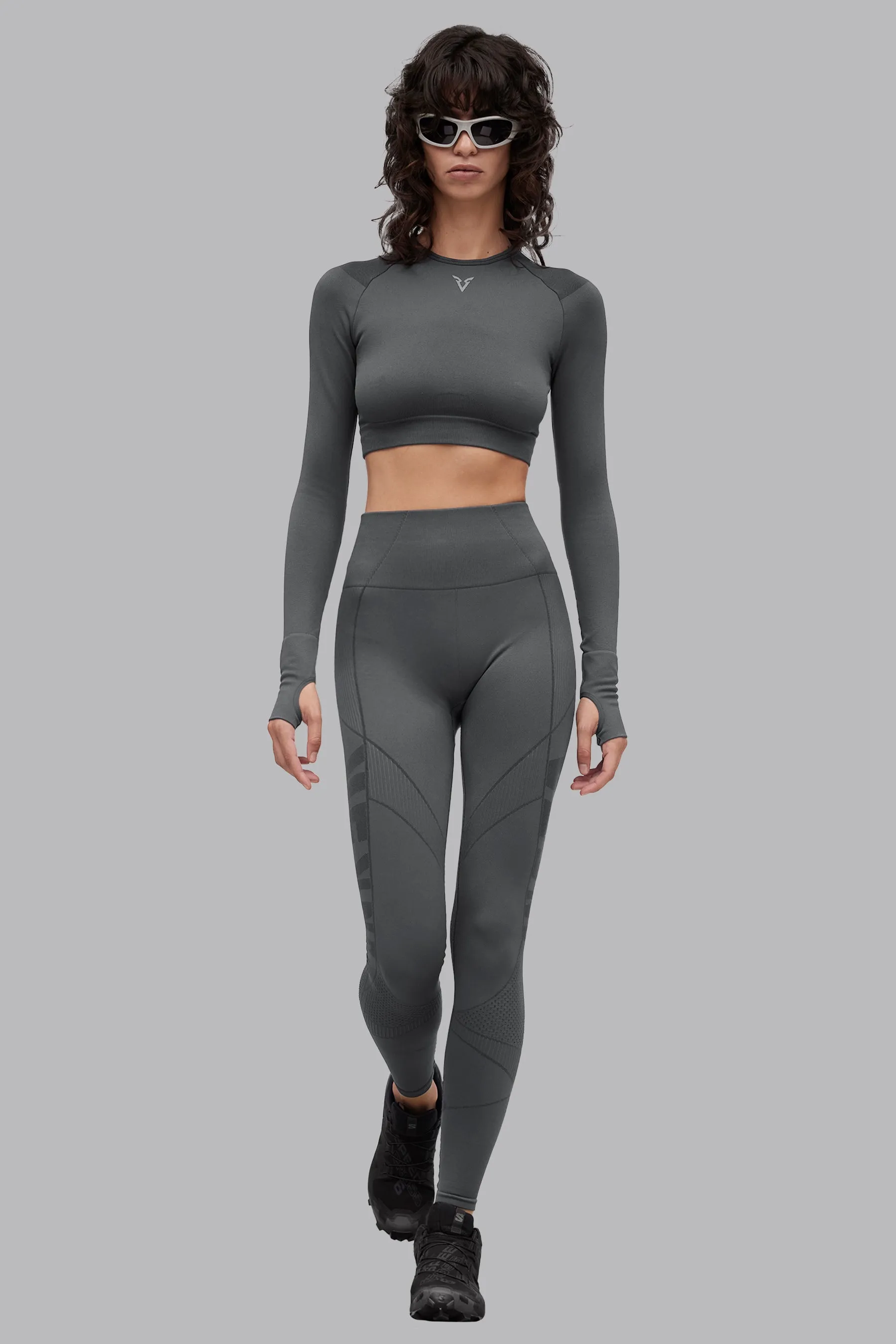 V_COMPRESS SEAMLESS LEGGINGS - Dark Gray