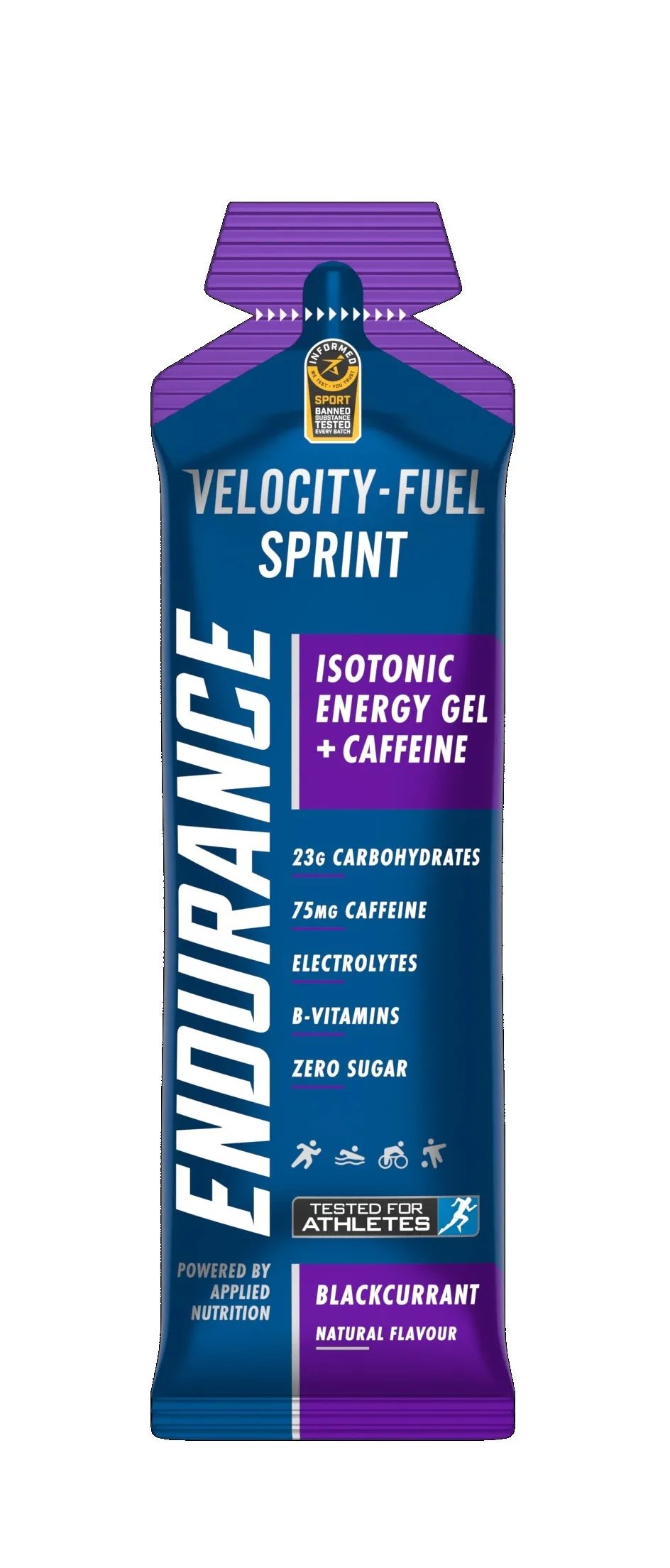 Velocity Sprint Isotonic Energy Gel Blackcurrant 60g With Caffeine