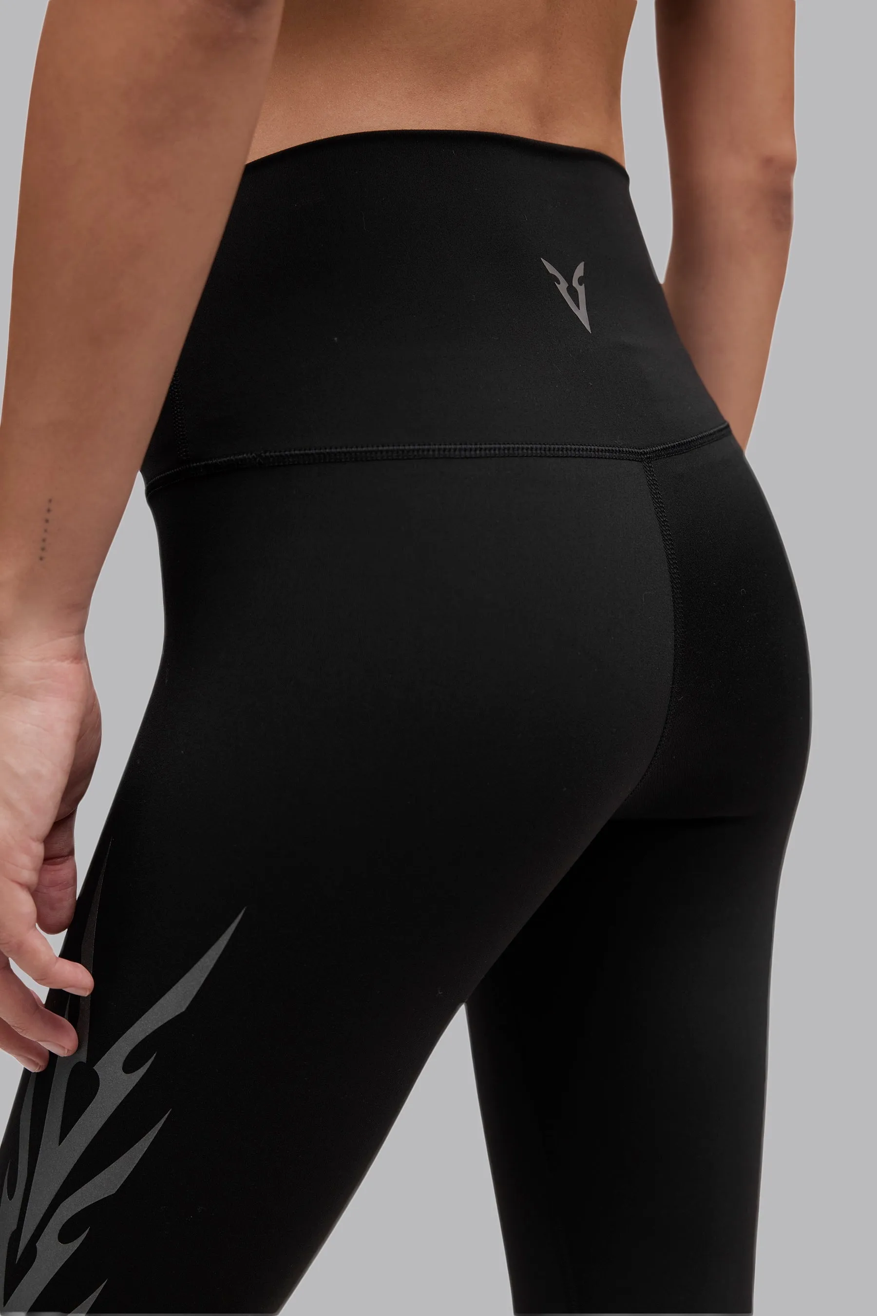 V_SCULPT® GRAPHIC MOTIF LEGGINGS - Black