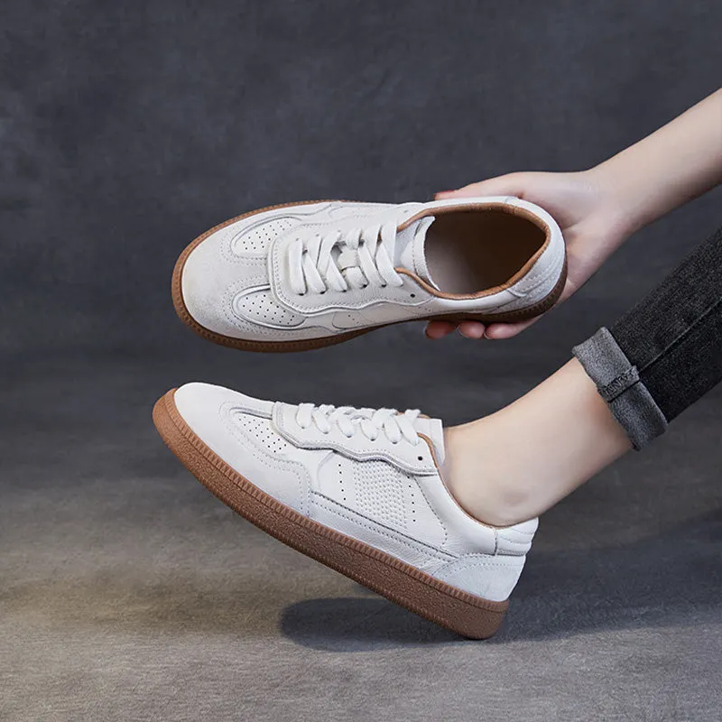 Women Soft Leather Fashion Casual Training Sneakers