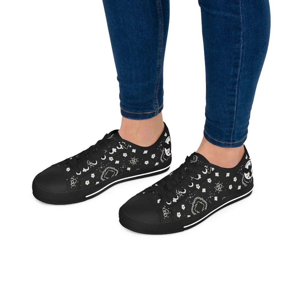 Women's Crowgodshi Black Colors Low Top Sneakers