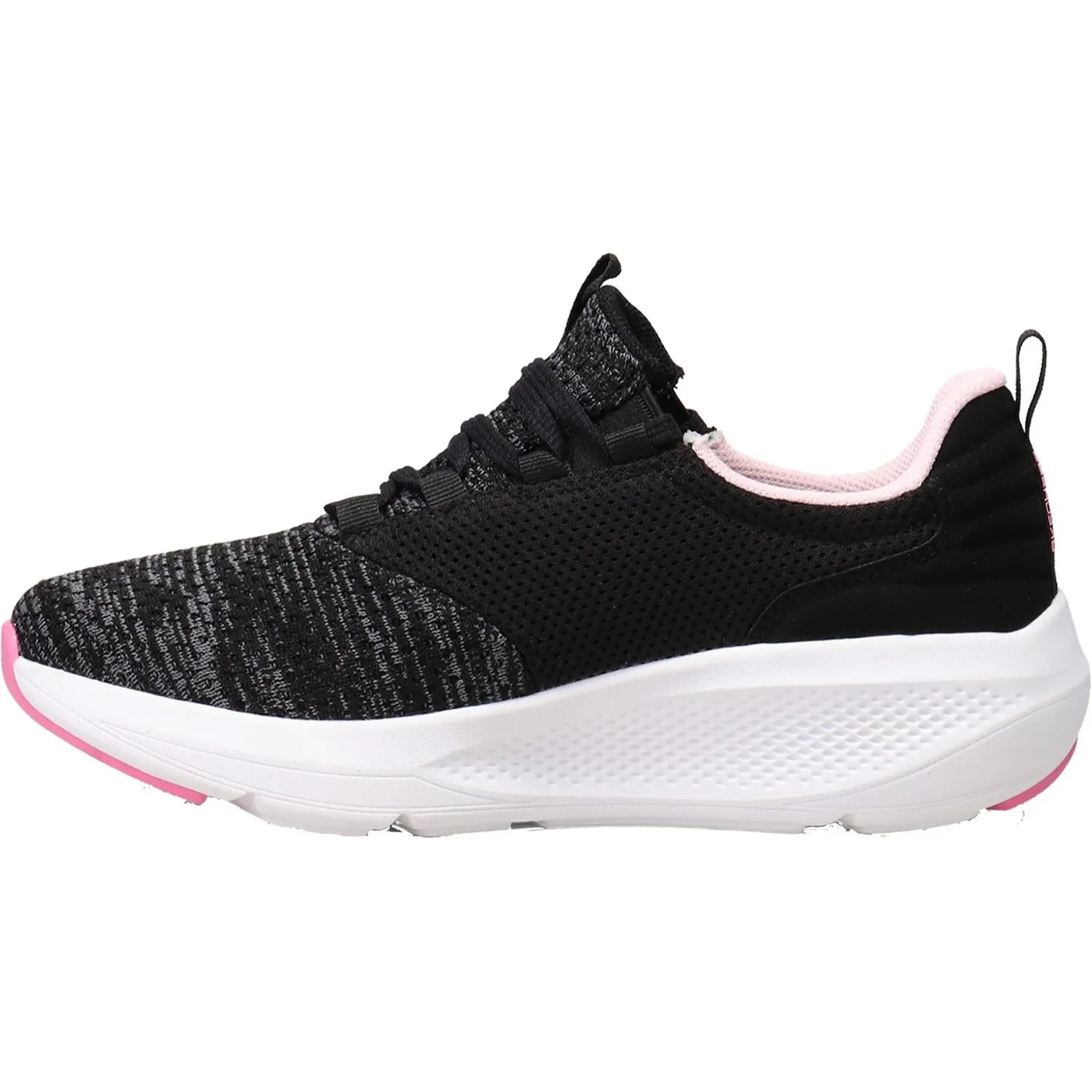 Women's Skechers GORun Elevate Pleasant Days Black/Pink Knit Fabric