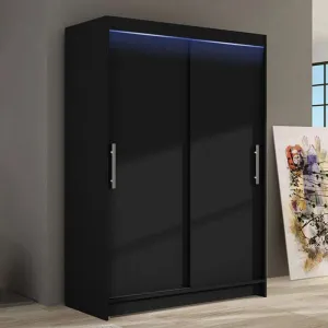 Wye I 120cm Sliding Door Wardrobe Black