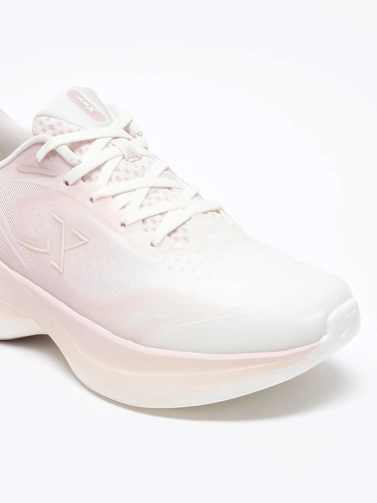 XTEP Canvas White,Pure Pink Wear-Resistant Lingbi Running Shoes for Women Euro- 36